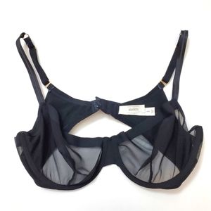 Auden Black Mesh Lace unlined cup bra with underwire - Size 36D